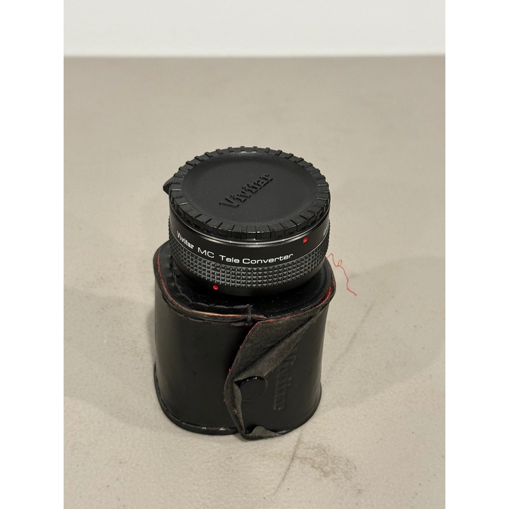 Vivitar MC Tele Converter 2X-23 Lens Accessory Black Made in Japan with Case